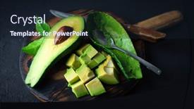  Presentation with fresh avocado - Presentation theme consisting of fresh-avocado-fruit background and a wine colored foreground