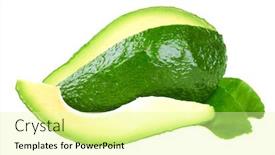  Presentation with fresh avocado - Colorful theme enhanced with fresh-avocado-isolated-on-white backdrop and a blonde colored foreground