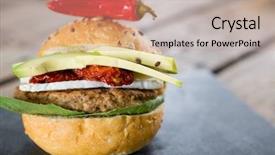  Presentation with jalapeno - PPT theme featuring fresh avocado served peppers wood - close up burger with jalapeno background and a coral colored foreground