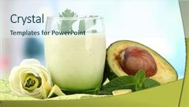 Presentation with fresh avocado - Beautiful PPT layouts featuring fresh avocado smoothie on bright backdrop and a sky blue colored foreground