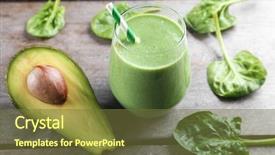  Presentation with fresh avocado - Slides enhanced with fresh avocado smoothie on wooden background and a tawny brown colored foreground