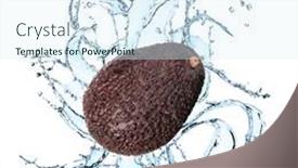  Presentation with fresh avocado - Amazing slides having fresh avocado with water splash over white background backdrop and a sky blue colored foreground