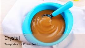  Presentation with weaned baby food weaning - Presentation theme having fresh baby food in bowl background and a coral colored foreground