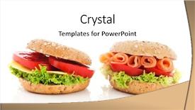  Presentation with bagel - Beautiful slide set featuring fresh-bagel-with-cheese backdrop and a white colored foreground