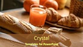  Presentation with cutting board - Presentation theme consisting of fresh-baguette-on-a-cutting background and a tawny brown colored foreground