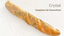  Presentation with poppy - Slide deck featuring fresh-baguette-with-poppy-seeds background and a  colored foreground