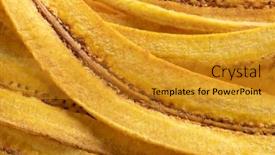  Presentation with banana chips - Theme having fresh-baked-banana-chips-close background and a  colored foreground