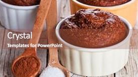  Presentation with cocoa - PPT layouts enhanced with brownies - fresh baked browny cakes sugar background and a tawny brown colored foreground