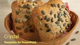  Presentation with seed - Presentation design consisting of fresh-baked-buns-decorated background and a tawny brown colored foreground