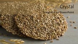  Presentation with oat - PPT theme with fresh baked homemade crispy oat background and a coral colored foreground