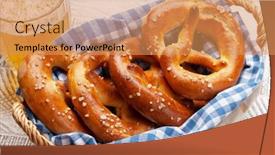  Presentation with table salt - Audience pleasing slide set consisting of fresh-baked-homemade-pretzel backdrop and a coral colored foreground