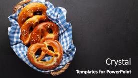  Presentation with table salt - Colorful slide set enhanced with fresh-baked-homemade-pretzel backdrop and a dark gray colored foreground
