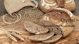  Presentation with wood grain - Colorful presentation theme enhanced with wheat sheaths and grain backdrop and a coral colored foreground