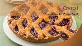  Presentation with cherry - Colorful slides enhanced with fresh-baked-limburg-cherry-vlaai backdrop and a gold colored foreground