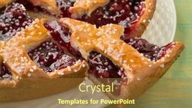  Presentation with cherry - Cool new slides with fresh-baked-limburg-cherry-vlaai backdrop and a red colored foreground