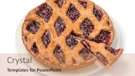  Presentation with cherry - Slides enhanced with fresh-baked-limburg-cherry-vlaai background and a coral colored foreground