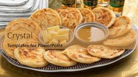  Presentation with moroccan - PPT layouts with fresh-baked-meloui-moroccan-pancakes background and a gold colored foreground
