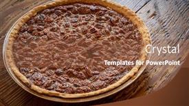  Presentation with wooden - Colorful slide deck enhanced with fresh-baked-pecan-pie backdrop and a tawny brown colored foreground