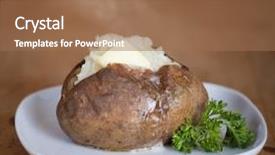  Presentation with potato - PPT theme with fresh baked potato background and a coral colored foreground