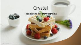  Presentation with baking freshly baked pie fresh - Cool new PPT layouts with fresh baked waffles on plate backdrop and a white colored foreground
