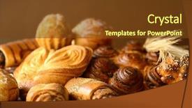  Presentation with bakery - Amazing slide deck having fresh bakery products closeup backdrop and a tawny brown colored foreground