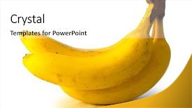  Presentation with banana - Presentation design featuring fresh banana cluster isolated background and a white colored foreground