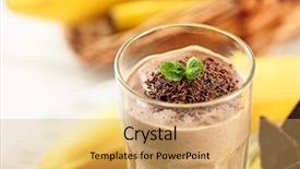  Presentation with nails cocktail - Colorful PPT theme enhanced with fresh banana cocktail with chocolate backdrop and a yellow colored foreground