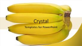  Presentation with banana - Beautiful presentation design featuring fresh banana fruits isolated on white background backdrop and a gold colored foreground