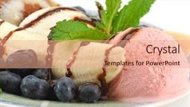  Presentation with vanilla ice cream fresh - Slides having healthy lifestyle and sports nutrition background and a light gray colored foreground