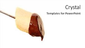  Presentation with dark homemade chocolate bars - Presentation design having fresh banana with dark chocolate background and a white colored foreground