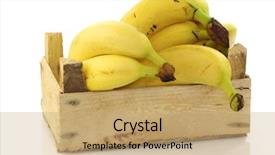  Presentation with agriculture - Slide deck having fresh bananas in a wooden background and a coral colored foreground