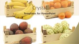  Presentation with fresh avocado - Audience pleasing slide deck consisting of fresh-bananas-tangerines-avocado-s backdrop and a yellow colored foreground