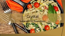  Presentation with sweet corn - Slide set featuring fresh basil fettuccine with sweet background and a gold colored foreground