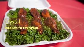 Presentation with bbq chicken - Audience pleasing presentation design consisting of raining letters - water drops on glass summer backdrop and a tawny brown colored foreground