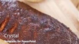  Presentation with bbq - Cool new PPT theme with nice children boy and girl have fun together on the bed backdrop and a gray colored foreground