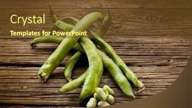  Presentation with broad - PPT layouts with fresh beans broad over wood background background and a tawny brown colored foreground