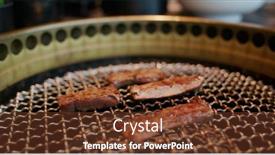  Presentation with grilled - Audience pleasing theme consisting of fresh-beef-grilled backdrop and a tawny brown colored foreground