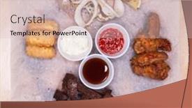  Presentation with snacks - Slides featuring fresh beer snacks assortment background and a lemonade colored foreground