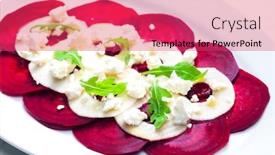  Presentation with beetroot - Audience pleasing presentation design consisting of fresh-beetroot-and-apple-salad backdrop and a red colored foreground