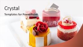  Presentation with sweets - Slide set consisting of fresh berries and flower background and a white colored foreground