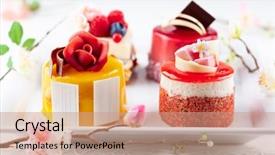  Presentation with mango - Colorful PPT layouts enhanced with fresh berries and flower backdrop and a coral colored foreground