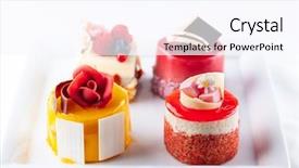  Presentation with mango - Slide set with fresh berries and flower background and a cool aqua colored foreground