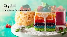  Presentation with almond - PPT layouts consisting of various slices of cakes background and a soft green colored foreground