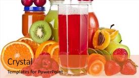  Presentation with juice - Amazing theme having fresh berries and fruits backdrop and a gold colored foreground