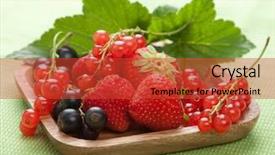  Presentation with berries - PPT layouts with fresh berries in wooden bowl background and a  colored foreground