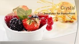 Presentation with syrup - Amazing presentation theme having fresh-berries-with-ice-cream backdrop and a blonde colored foreground