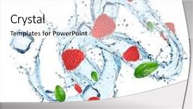  Presentation with fresh water - Cool new presentation theme with fresh berries with water splash over white background backdrop and a white colored foreground