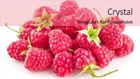  Presentation with green leaves - Presentation having fresh-berry-raspberries-with-green background and a coral colored foreground