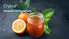  Presentation with orange fruit - Slide deck consisting of fresh-bitter-orange-marmalade background and a tawny brown colored foreground