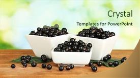  Presentation with currant black white and red - Amazing slides having fresh black currant in white backdrop and a  colored foreground